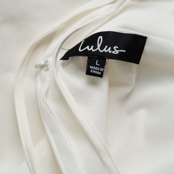 Lulu's. Play On Curves Ivory Backless Mini Dress. - Picture 3 of 11